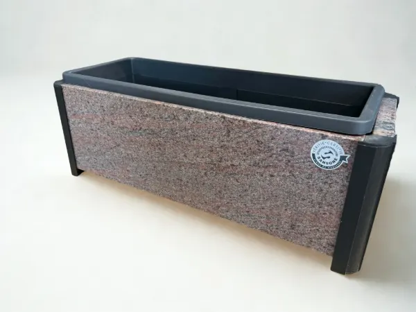 Jardini&egrave;re granit Rose Dalva, 50 cm, Pompes Fun&egrave;bres Carbonnier &agrave; Friville-Escarbotin