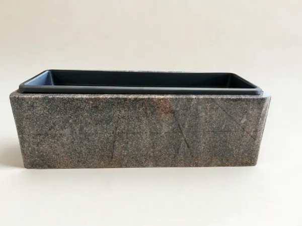 Jardini&egrave;re granit Rose Porino, 60 cm, Pompes Fun&egrave;bres Carbonnier &agrave; Friville-Escarbotin