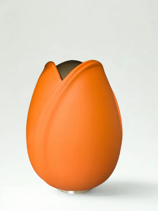 Urne Tulipe orange, Pompes Fun&egrave;bres Carbonnier &agrave; Friville-Escarbotin