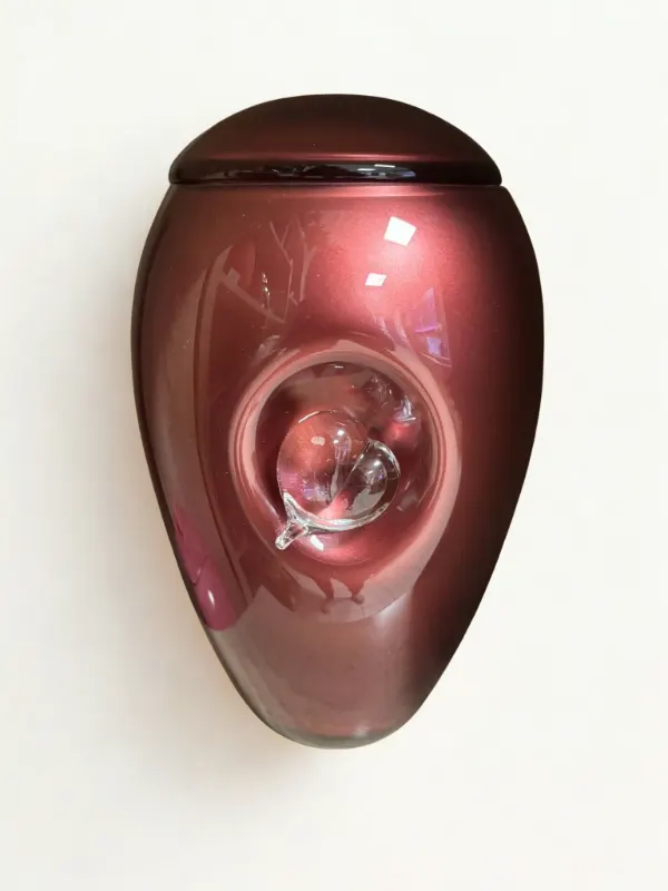 Urne verre Burgundy, Pompes Fun&egrave;bres Carbonnier &agrave; Friville-Escarbotin